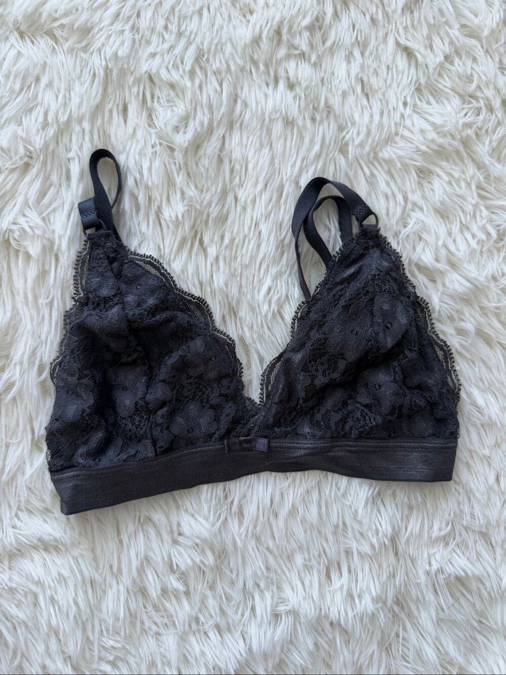 Size XS tart noir gray lace bra